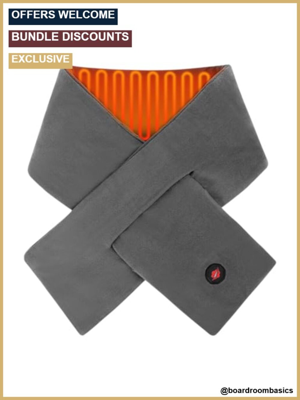 Heated Scarf Rechargeable Battery Fleece Lined 3 Heat Settings Winter